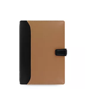 Libro diario organizador napa tamaño personal Filofax marrón & cuero negro 025136 - Imagen 1 de 6