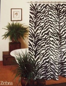 Kimlor Mills Zebramuster Duschvorhang 72"x72" - Bild 1 von 1