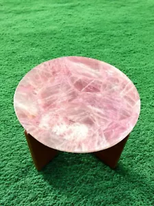 24" Round Rose Quartz Coffee Table Pink Crystal Healing Decor24 Inches - Picture 1 of 11