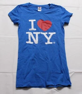 I Love NY Unisex Kid's I Heart NY Short Sleeve T-Shirt RP9 Blue Small NWT - Picture 1 of 5