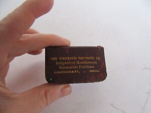 Antique Cincinnati Phosphate Co. Leather Match Safe Vesta