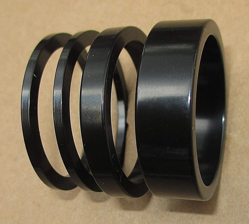 BMX горный хайбред велосипед 1 1/8 гарнитура прокладка комплект 2 мм 5 мм 10 мм сплава серебра/черный - Изображение 1 из 1