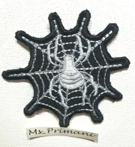 SPIDER & WEB Iron On Sew On Embroidered Patch Badge appllique - Foto 1 di 2