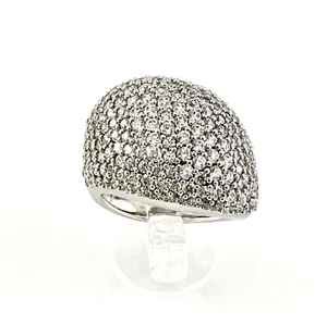 ANELLO DONNA ARGENTO 925 FASCIA PAVÈ CON LUMINOSI ZIRCONI CUBIC - Picture 1 of 12