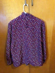 Oscar De La Renta - Gr. 16 Expressions Funky Polka-Punkt gesammelte Bluse Shirt Top - Bild 1 von 6