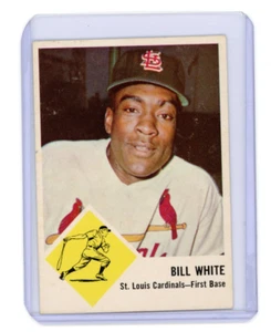 Bill White 1963 Fleer Baseball #63 St. Louis Cardinals VG/EX - Foto 1 di 2