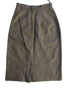PETITE Sophisticated 90's Genuine Leather Pencil Skirt Womens Size 0 - Picture 1 of 7