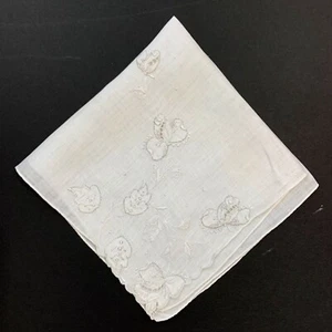 Linen Brides Floral Wedding Handkerchief Embroidered Bridesmaid Cottage Core Vtg - Picture 1 of 7