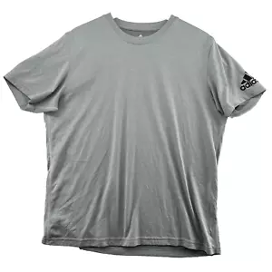Adidas Climalite Men's Size L Solid Gray Stretch Short Sleeve Crew-Neck T-Shirt - Picture 1 of 7