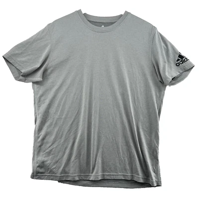 Adidas Climalite Men's Size L Solid Gray Stretch Short Sleeve Crew-Neck T-Shirt - Image 1 of 4