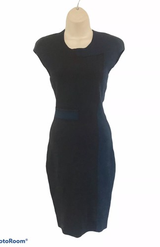 Abito ALEXANDER WANG donna XS nero e blu color block manica corta body con