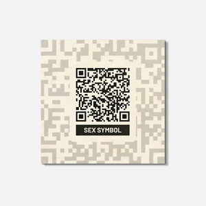 Sex Symbol QR Code 4'' X 4'' Square Wooden Coaster - Picture 1 of 3