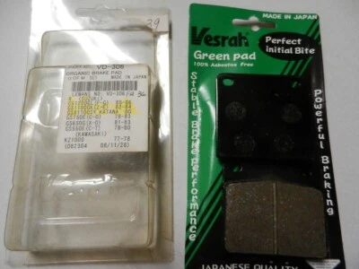 Новые из старых запасов тормозные колодки VESRAH подходят для: Suzuki 85-86 GV1200 82-84 GS1100 78-83 GS750 VD-306 - Изображение 1 из 4