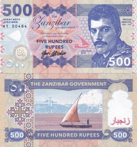Zanzibar 500 rupees 2017 Freddie Mercury 1946-1991 Queen series A1 Fantasy - Picture 1 of 3