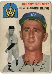 1954 Topps #33 Johnny Schmitz Washington Senators - Picture 1 of 2