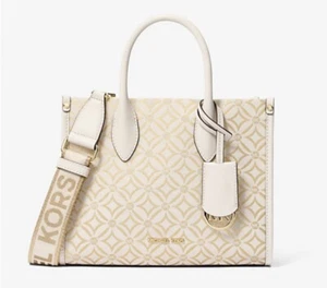 Bolso de Mano Michael Kors Pequeño Mirella Logo Metálico Jacquard Nuevo con Etiquetas - Imagen 1 de 2