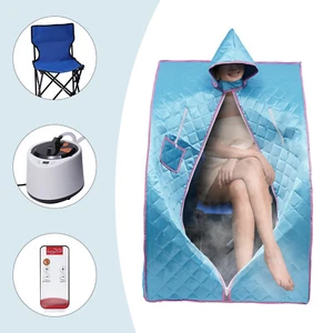 2L Portable Steam Sauna Tent Home Personal Sauna Full Body Spa Blue/Black/Silver - Picture 1 of 32