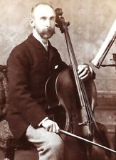 Viktorianisches CDV Foto Mann Cello Musikinstrument Smartt Studio Leamington Spa
