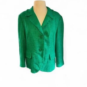 Blazer Traje Chaqueta Para Mujer Lafayette 148 Trébol Verde Tweed Carrera Talla 12 - Imagen 1 de 4