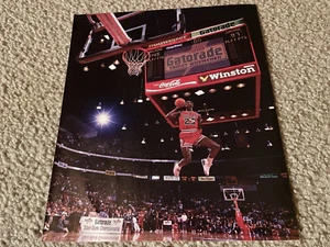 Vintage 1988 NBA SLAM DUNK NIKE AIR JORDAN III Shoes Poster Print Ad 1980s - Picture 1 of 1
