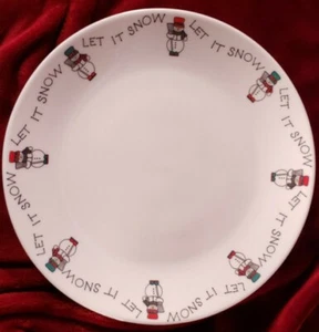 Plato muñeco de nieve redondo de cerámica de 12" de International Silver Company. ¡Let It Snow! - Imagen 1 de 5