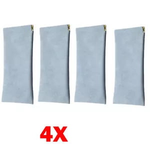 4x Blue Leather Mouth Snapped Sunglasses Eyeglass Case Soft Pouch Bag Pocket HOT - Picture 1 of 18