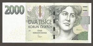 Repubblica Ceca 2000 Korun; 2007; UNC; P-26; BNB-B125a; Prefisso: Z; Cantante; Violino - Foto 1 di 2