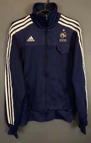 MEN'S ADIDAS FRANCE NATIONAL 2008/2009 TRACK TOP JACKET SOCCER FOOTBALL SIZE S Cover