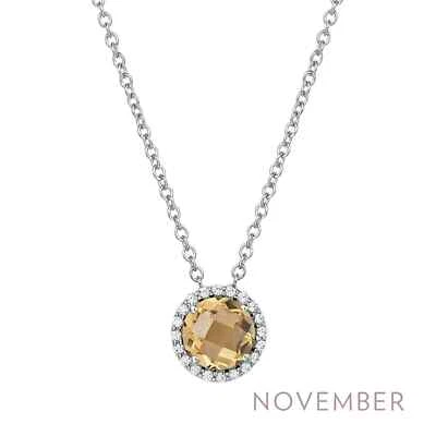 BRAND NEW Lafonn Yellow Citrine November Birthstone Round Necklace BN001CTP18 Foto 1 de 2