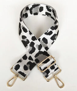 New Holiday Gift Under $25 Silver White Leopard Crossbody  Purse Strap!