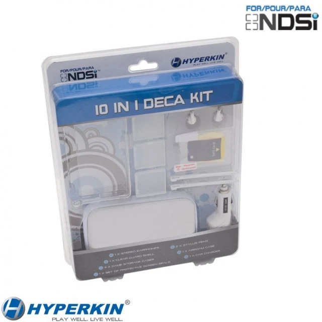 NUEVO Blanco 10 Piezas Deca Kit de Accesorios para Nintendo DSi Estuche Cargador de Coche Auricular Foto 1 de 1