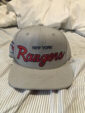 Mitchell & Ness Nhl New York Rangers Script Grey Red Cap Hat SnapBack