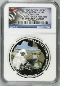 2014 Gold Rush Land Down Under Series 1oz .999 Silver PF70 UC ER RARE Mint 5000 - Picture 1 of 3