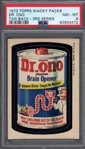 1973 Topps Wacky Packs DR. ONO PSA 8 NM/MT Series 3 Packages Brain Opener - Picture 1 of 1