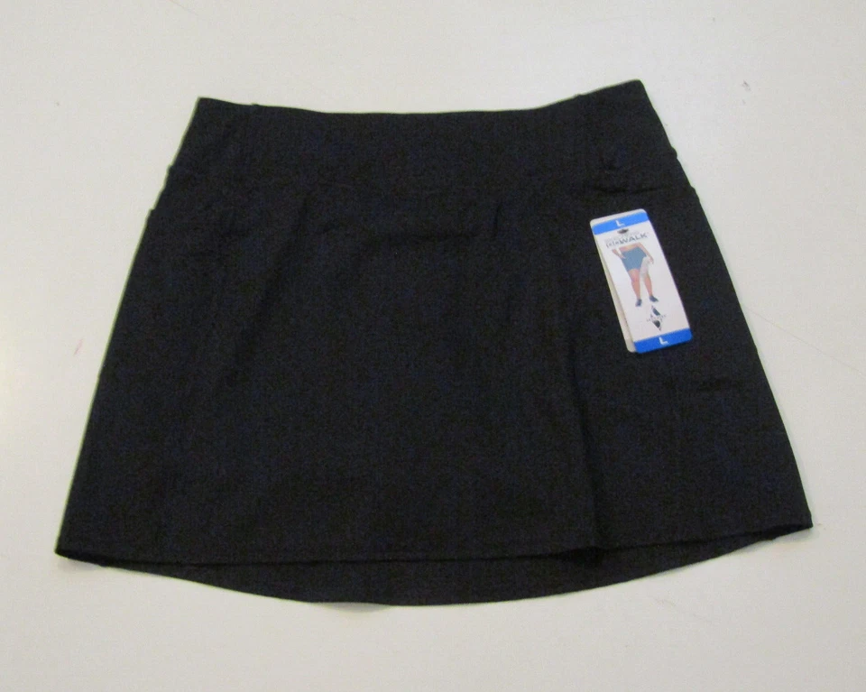 SKECHERS Womens Active GoLuxe GoWalk Side Pockets Skort Skirt Black XXL