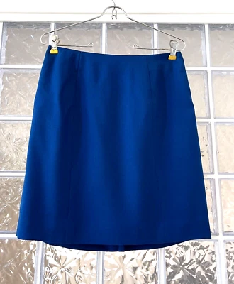 PETITE SOPHISTICATE NEW Women's Blue 100% Wool Pencil Skirt Lined Career  10P - Image 1 of 4