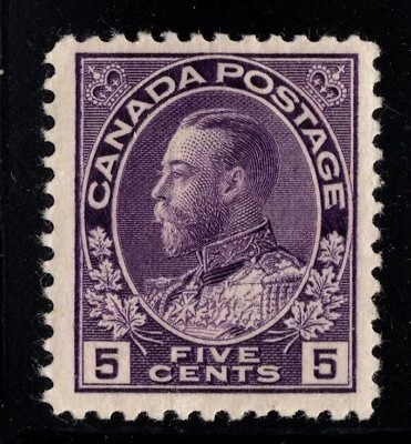   #112 George V  5c Canada mint well centered  - Image 1 of 2