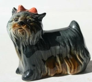 Shih Tzu Yorkie Dog Figurine Goebel Hand Painted Red Bow West Germany Porcelain - Imagen 1 de 1