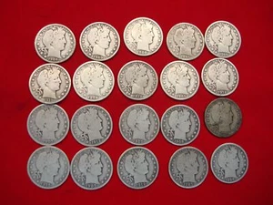 BARBER HALF DOLLARS - 20 PC. 1900 - 1915 - NICELY DETAILED GROUP - NATURAL COINS - Picture 1 of 11