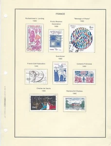 FRANCE  ALBUM PAGE FROM 1980 with 8 stamps CV$+ (FR281e)* - Picture 1 of 1