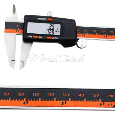 High Precision Steel Digital LCD Display Vernier Caliper 150mm Fraction mm/Inch - Bild 1 von 4