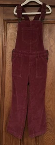 Cat & Jack Maroon Corduroy Overalls Girls S 7-8 Bib Jeans Farm Pants - Picture 1 of 17