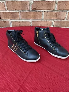 Mia Girl Women,s Dynamite Studded Fashion Sneakers Shoes Black Sz 6.5M High NIB - Picture 1 of 5