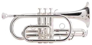 Professionale Cornetta in Sib Finitura Laccata Argento Set Valigetta e Bocchino - Foto 1 di 6