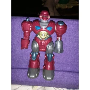 Robot Action Figure Red Metallic Articulated Kids Toy Collectible - Picture 1 of 3