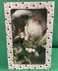 DILLARDS TRIMMINGS Shelf Sitting Santa With Wings Pink Gold White GREAT Face 💕 - Picture 1 of 2