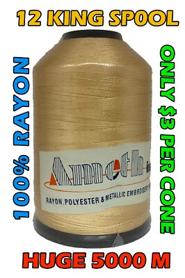 12 Cones Large Rayon Ameth Machine Embroidery Thread 5000m Wholesale lot New - Image 1 of 4