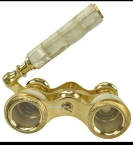 Brass Opera Glasses Vintage Opera Glasses Mother Of Pearl La Dauphin Paris Glass - Picture 1 of 4