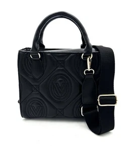 Bolso de Mano Valentino Orlandi Acolchado Negro con Asa Superior y Correa para el Hombro • Nuevo con Etiquetas - Imagen 1 de 15