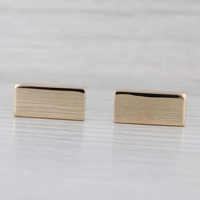 Gemelos de barra de oro grabables Cartier de oro amarillo de 14 k con respaldo de barra plegable Foto 1 de 4